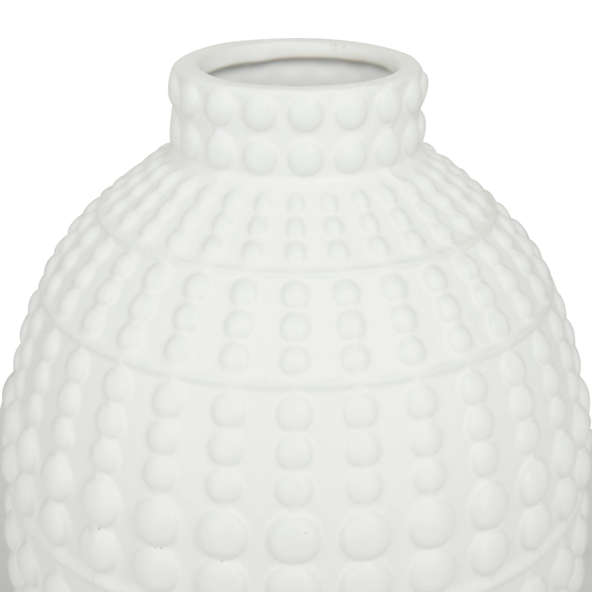White Stoneware Modern Vase, Set of 2" 16", 12"